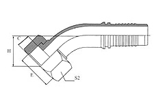 45º GB Metric Female Flat Seat